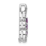 Sterling Silver Rhodium-plated Amethyst Chain Slide - Image 2