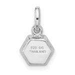 Sterling Silver Rh-plated Polished Solitaire Sky Blue Topaz Charm Pendant - Image 3