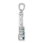 Sterling Silver Rhodium-plated London and Light Swiss Blue Topaz Pendant - Image 2