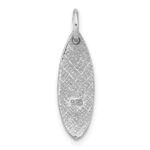 Sterling Silver Rhodium-plated Yellow Enamel Pineapple Surfboard Pendant - Image 3