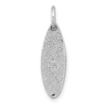 Sterling Silver Rhodium-plated Polished Enamel Flower Surfboard Pendant - Image 3