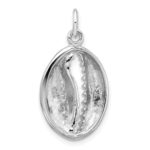 Sterling Silver Rhodium-plated Polished Cowrie Shell Pendant - Image 3