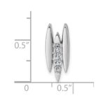 Sterling Silver Rhodium-plated CZ Chain Slide Pendant - Image 4