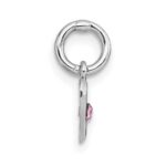 Sterling Silver Madi K Rhodium-plated Pink Crystal Heart Childrens Pendant - Image 2