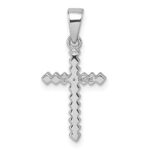 Sterling Silver Rhodium-plated Polished Multi-color CZ Cross Pendant - Image 3