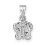 Sterling Silver Rhodium-plated Children's Purple Enamel Butterfly Pendant - Image 3