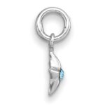 Sterling Silver Madi K Rhodium-plated Polished Blue Crystal Center Star Childrens Pendant - Image 2