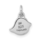 Sterling Silver Rhodium-plated Brushed Little Bird Pendant - Image 3