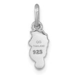 Sterling Silver Rhodium-plated Polished White and Rainbow Enamel Seahorse Childrens Pendant - Image 3