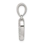 Sterling Silver Rhodium-plated CZ Heart Shape Pendant - Image 2