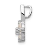 Sterling Silver Rhdoium Plated Opal Flower Pendant - Image 2