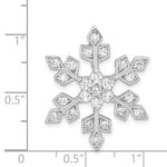 Sterling Silver Rhodium-plated CZ Slide Pendant - Image 3