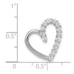 Sterling Silver Rhodium-plated CZ Heart Pendant - Image 3