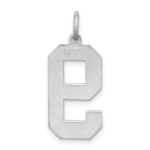 Sterling Silver/Rhodium-plated Polished Number 9 Charm - Image 4