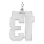 Sterling Silver/Rhodium-plated Polished Number 13 Charm - Image 4