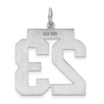 Sterling Silver/Rhodium-plated Polished Number 23 Charm - Image 4