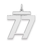 Sterling Silver/Rhodium-plated Polished Number 77 Charm