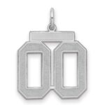 Sterling Silver Rhodium-plated Medium Satin Number 00