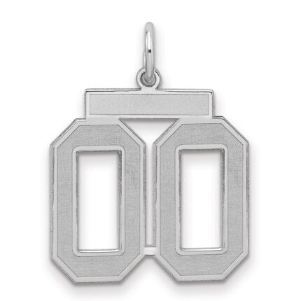 Sterling Silver Rhodium-plated Medium Satin Number 00