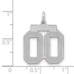 Sterling Silver Rhodium-plated Medium Satin Number 00 - Image 2