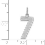 Sterling Silver/Rhodium-plated Satin Number 7 Charm - Image 3
