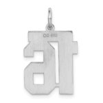 Sterling Silver/Rhodium-plated Satin Number 16 Charm - Image 4