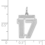 Sterling Silver/Rhodium-plated Satin Number 17 Charm - Image 3