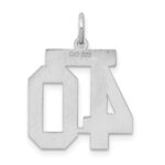 Sterling Silver/Rhodium-plated Satin Number 40 Charm - Image 4