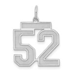 Sterling Silver/Rhodium-plated Satin Number 52 Charm