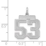 Sterling Silver/Rhodium-plated Satin Number 53 Charm - Image 2