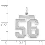 Sterling Silver/Rhodium-plated Satin Number 56 Charm - Image 3