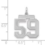 Sterling Silver/Rhodium-plated Satin Number 59 Charm - Image 2