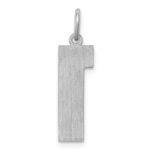 Sterling Silver/Rhodium-plated Satin Number 1 Charm - Image 4