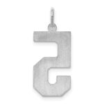 Sterling Silver/Rhodium-plated Satin Number 5 Charm - Image 4