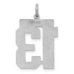 Sterling Silver/Rhodium-plated Satin Number 13 Charm - Image 4