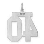 Sterling Silver/Rhodium-plated Satin Number 40 Charm - Image 4