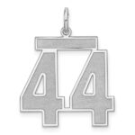 Sterling Silver/Rhodium-plated Satin Number 44 Charm