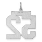 Sterling Silver/Rhodium-plated Satin Number 52 Charm - Image 4