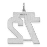 Sterling Silver/Rhodium-plated Satin Number 72 Charm - Image 4