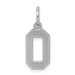 Sterling Silver/Rhodium-plated Satin Number 0 Charm