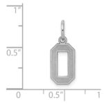 Sterling Silver/Rhodium-plated Satin Number 0 Charm - Image 3