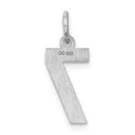 Sterling Silver/Rhodium-plated Satin Number 7 Charm - Image 4