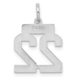 Sterling Silver/Rhodium-plated Satin Number 22 Charm - Image 4