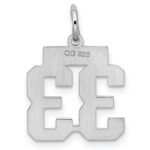 Sterling Silver/Rhodium-plated Satin Number 33 Charm - Image 4