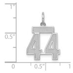 Sterling Silver/Rhodium-plated Satin Number 44 Charm - Image 3