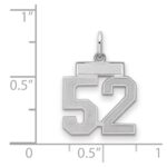 Sterling Silver/Rhodium-plated Satin Number 52 Charm - Image 2