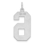 Sterling Silver/Rhodium-plated Polished Number 6 Charm - Image 3