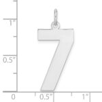 Sterling Silver/Rhodium-plated Polished Number 7 Charm - Image 4