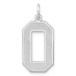 Sterling Silver/Rhodium-plated Satin Number 0 Charm