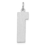 Sterling Silver/Rhodium-plated Satin Number 1 Charm - Image 3